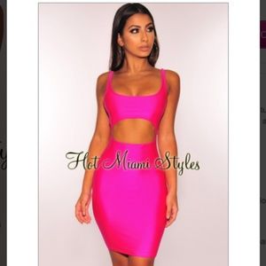 ---Hot Pink Cut Out Dress---